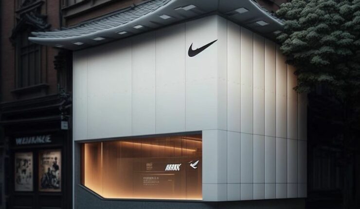 L'intelligence artificielle vient en soutien du design des retail concept store comme ici, à Kyoto, pour le leader du sport Nike.